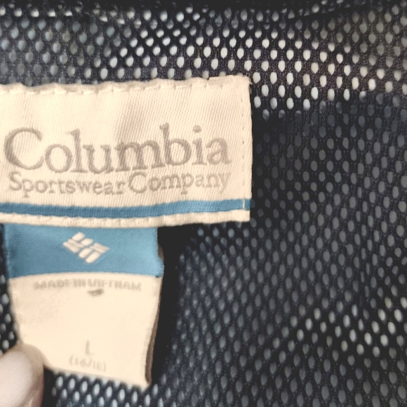 Columbia Tie dye Rain Jacket, Women, Pockets, hood, ZipUp, Black/ Blue, L - Picture 2 of 14